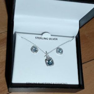Sterling Silver earring and necklace set.